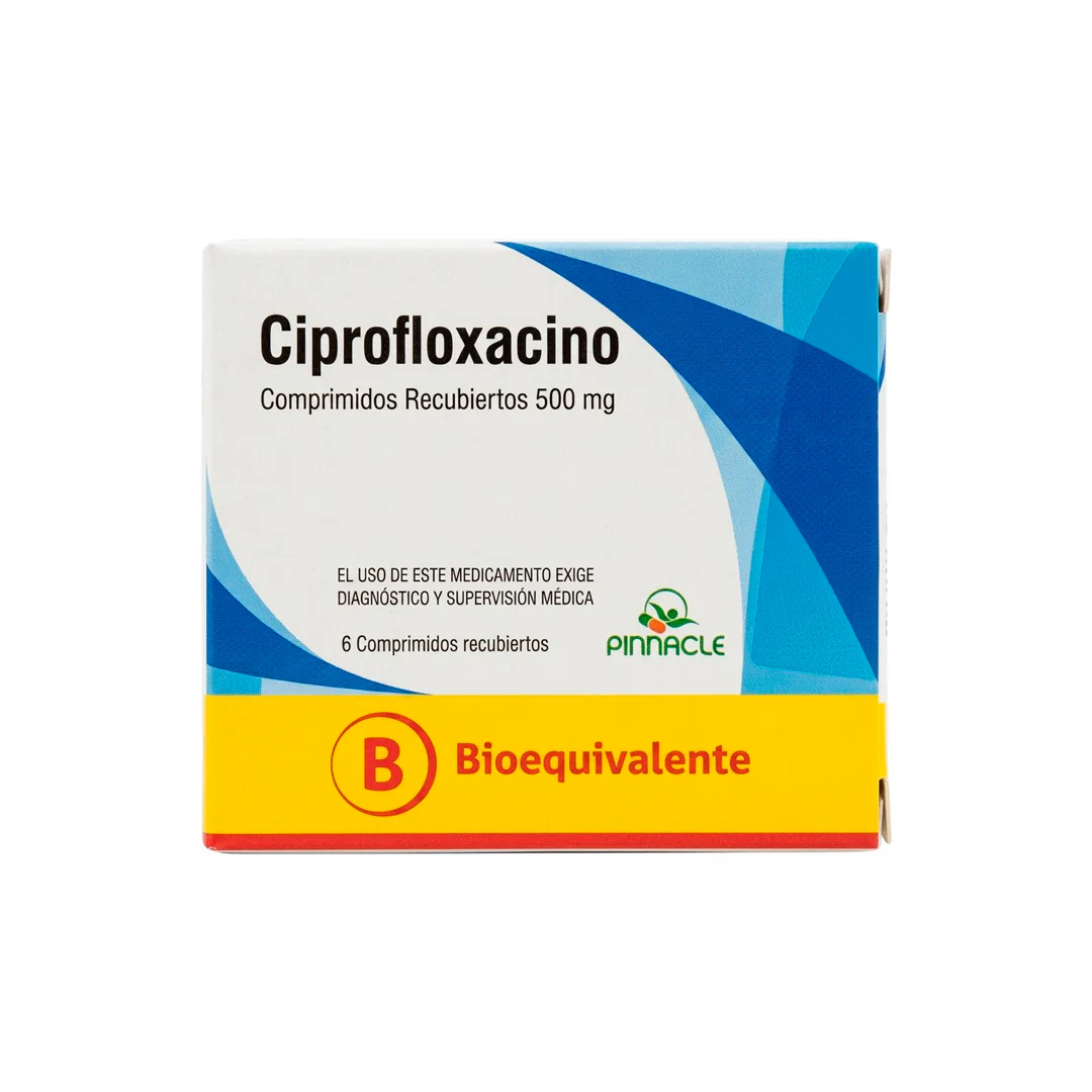 Ciprofloxacino 500 mg x 6 Comprimidos Recubiertos - Pinnacle
