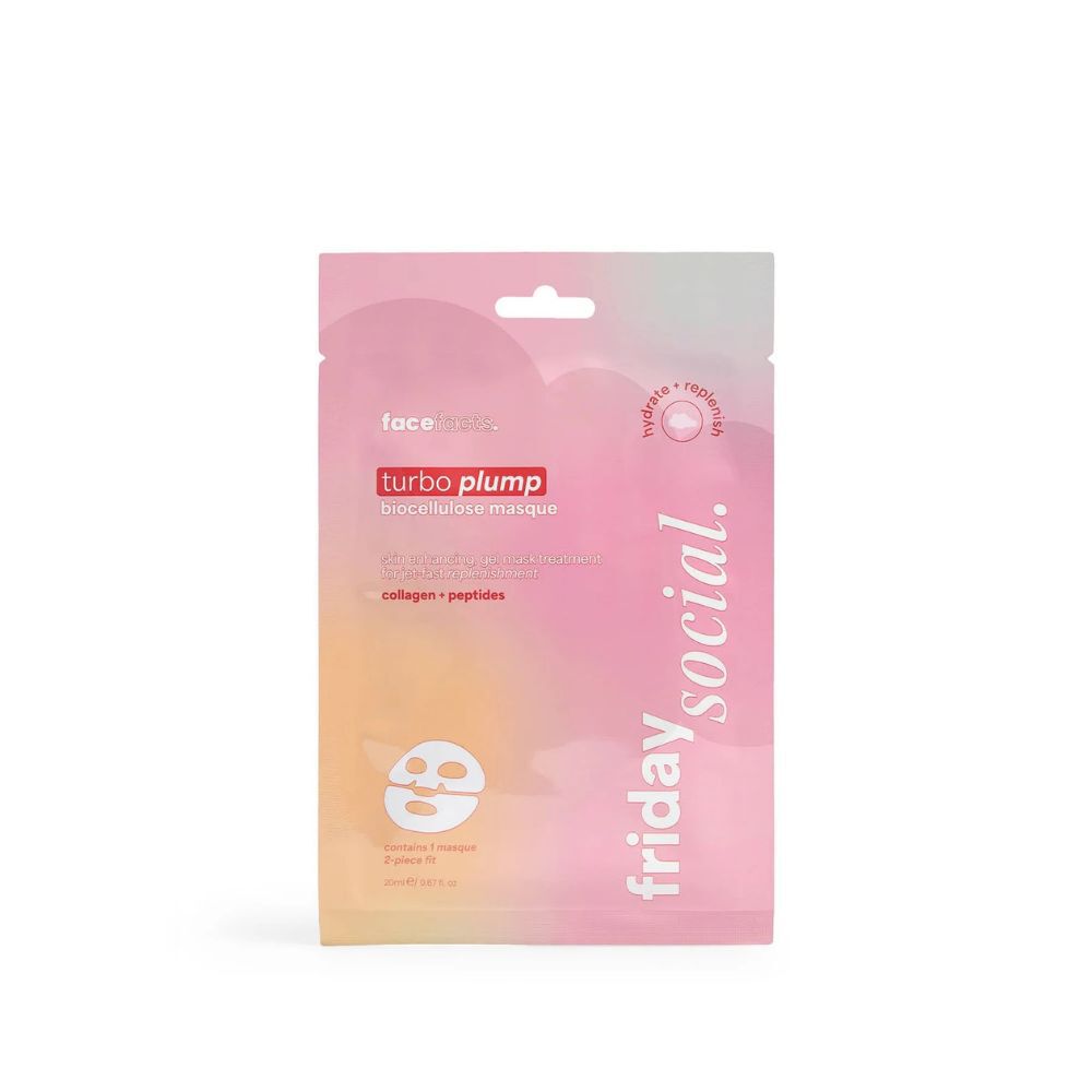 Face Facts Turbo Plump Mascarilla Biocelulosa Colágeno y Péptidos 1 Unidad