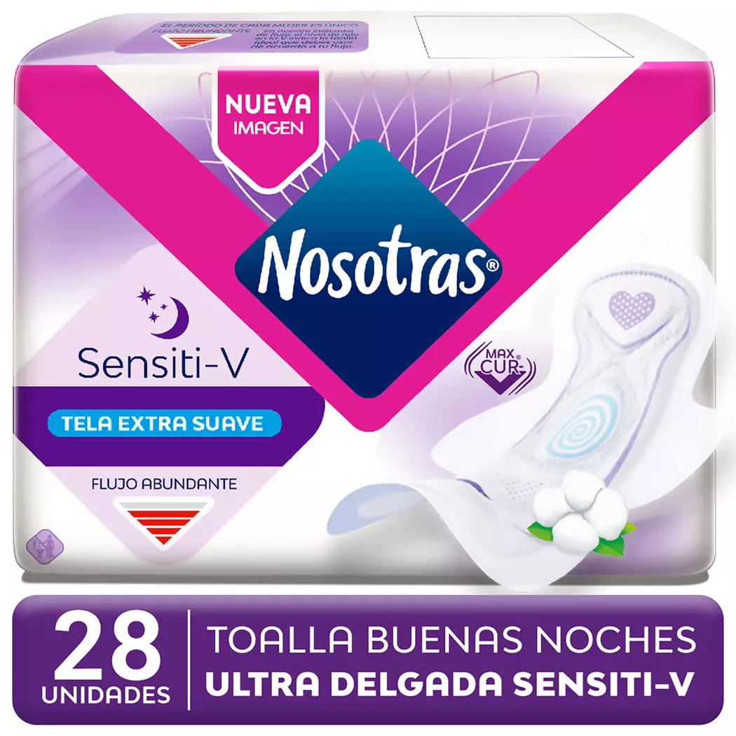 Nosotras Sensiti-V Buenas Noches Ultra Invisible 28 Unidades