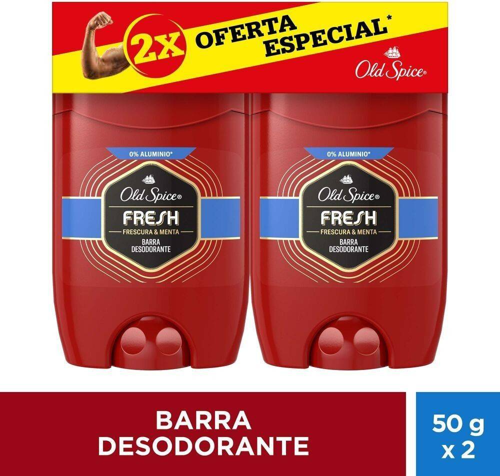 Old Spice Fresh Frescura & Menta Barra 50g Pack 2