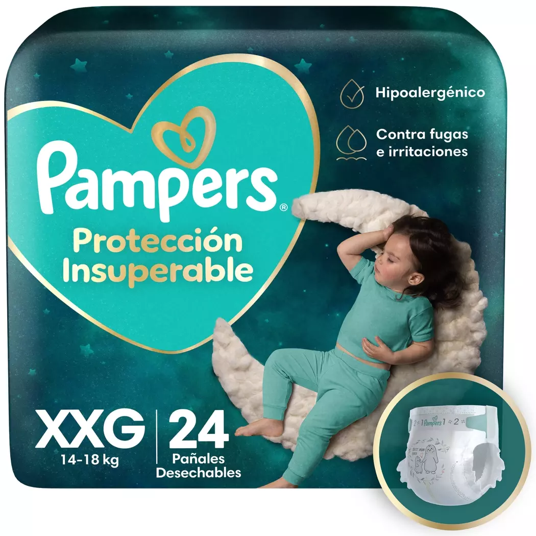 Pampers Protección Insuperable XXG (14-18 kg) 24 Pañales