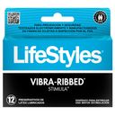 LIFESTYLES PRESERVATIVO STIMULA VIBRA-RIBBED LUBRICADOS POR 12