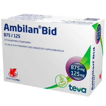 Ambilan Bid 875/125 mg x 20 Comprimidos - Amoxicilina + Ácido Clavulánico