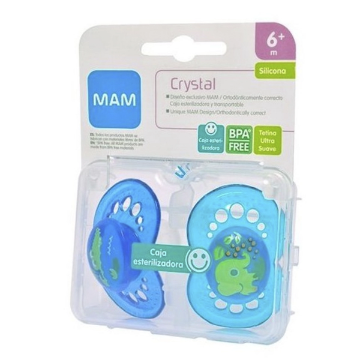 Chupete MAM Crystal 6+ meses Silicona 2 Unidades