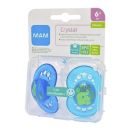 MAM CRYSTAL 6+ ENTRETENCION ORTODONCICO SILICONA ULTRASUAVE CHUPETE DISPLAY 2 UNIDADES