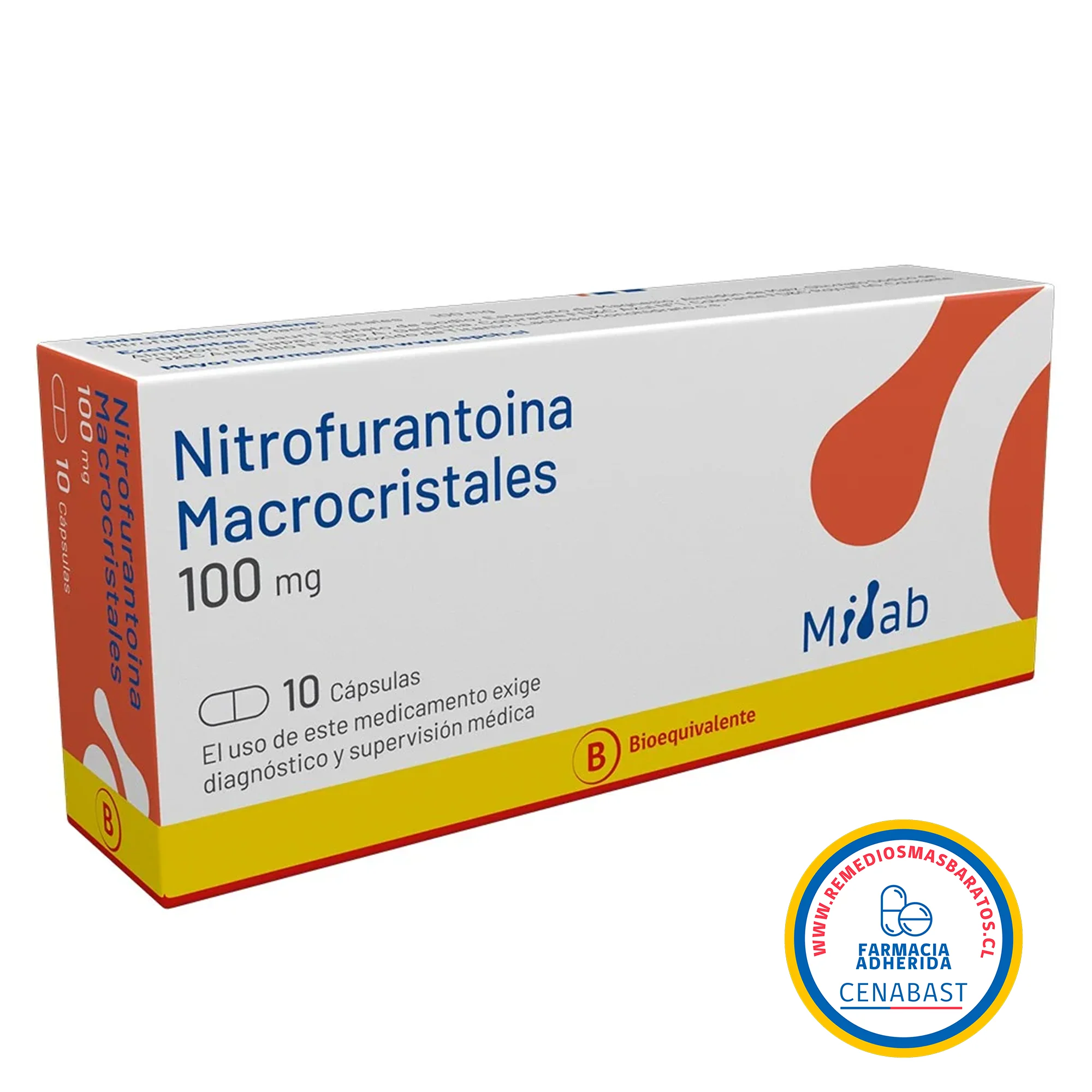 Nitrofurantoína 100 mg x 30 Cápsulas - Milab