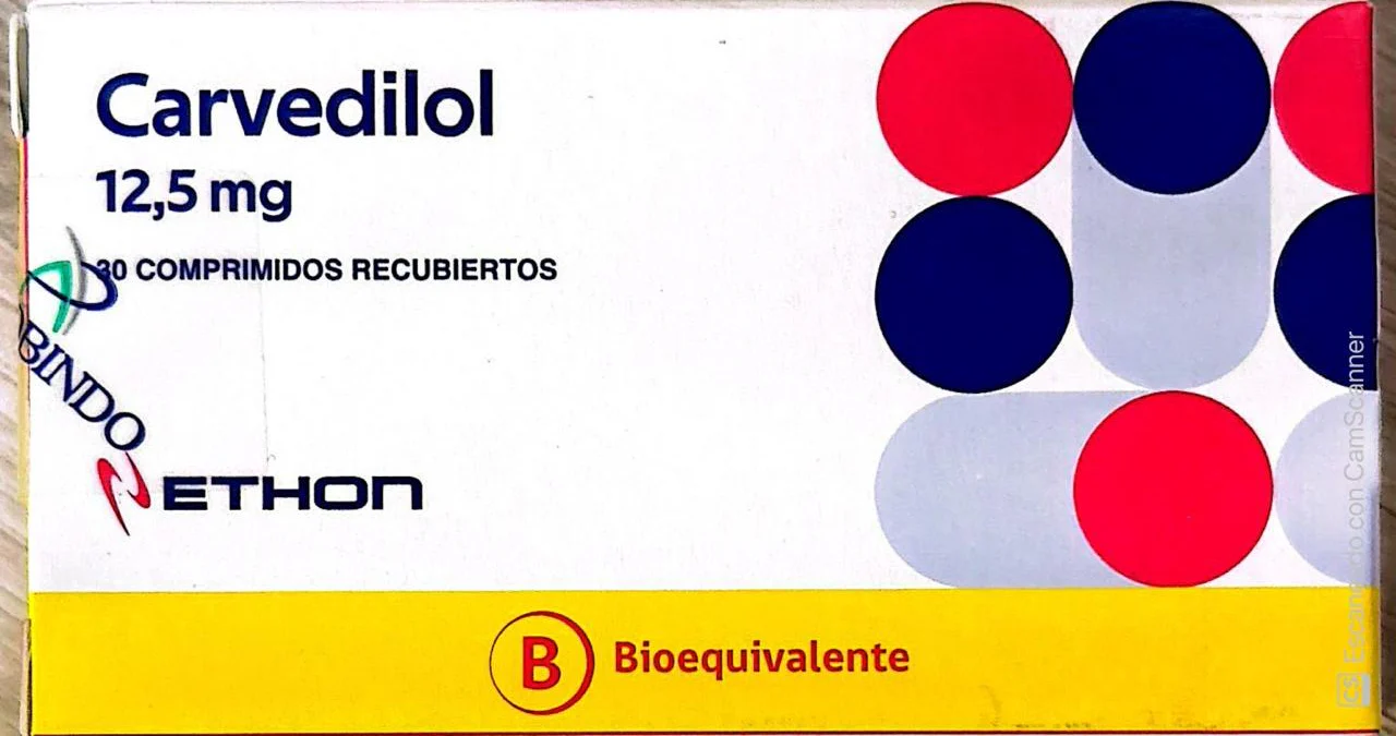 Carvedilol 12.5 mg x 30 Comprimidos - Ethon
