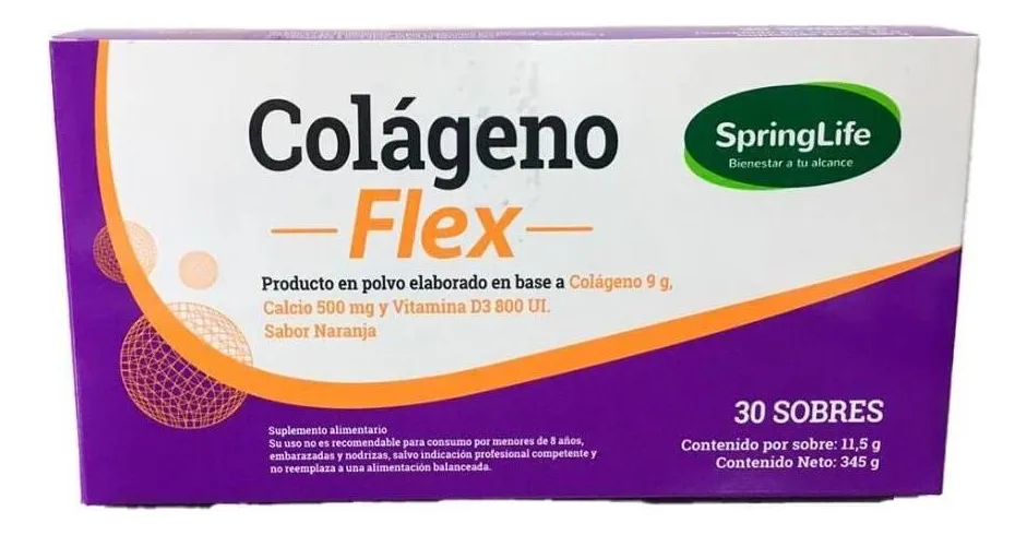 SpringLife Colágeno Flex Naranja 30 Sobres - Colágeno + Calcio + Vit D3