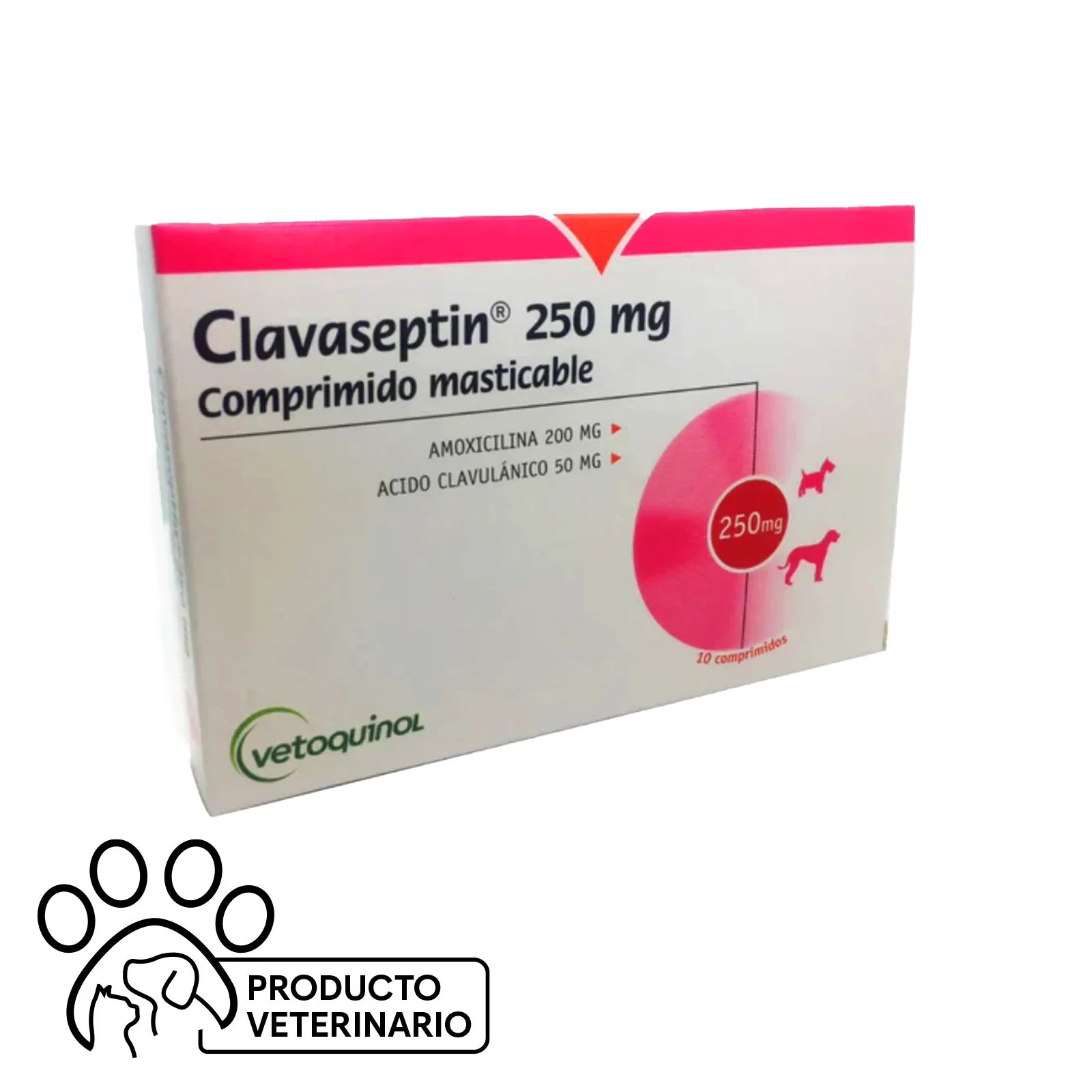 Clavaseptin 250 mg x 10 Comprimidos Masticables - Amoxicilina + Ác. Clavulánico