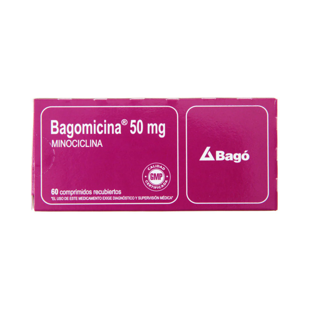 Bagomicina 50 mg x 60 Comprimidos Recubiertos - Minociclina