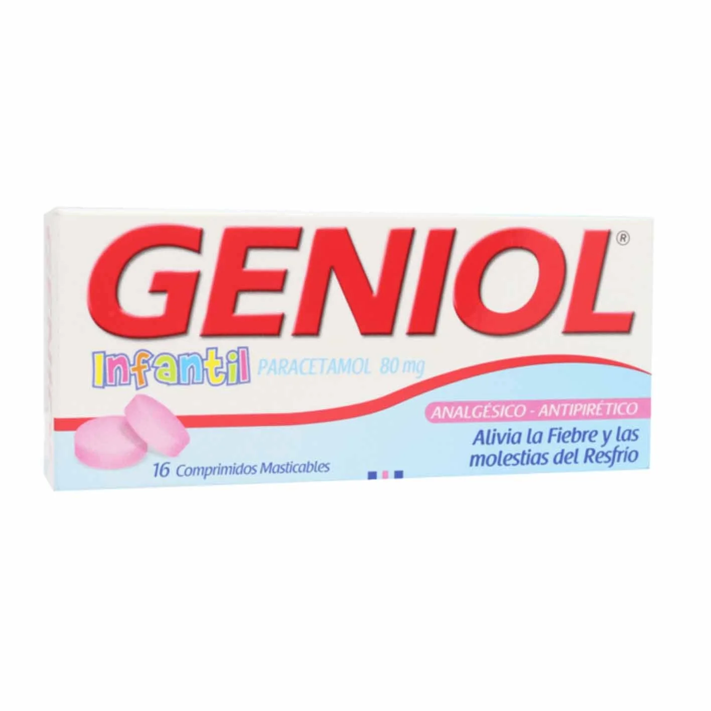 Geniol Infantil Paracetamol 80 mg x 16 Comprimidos Masticables