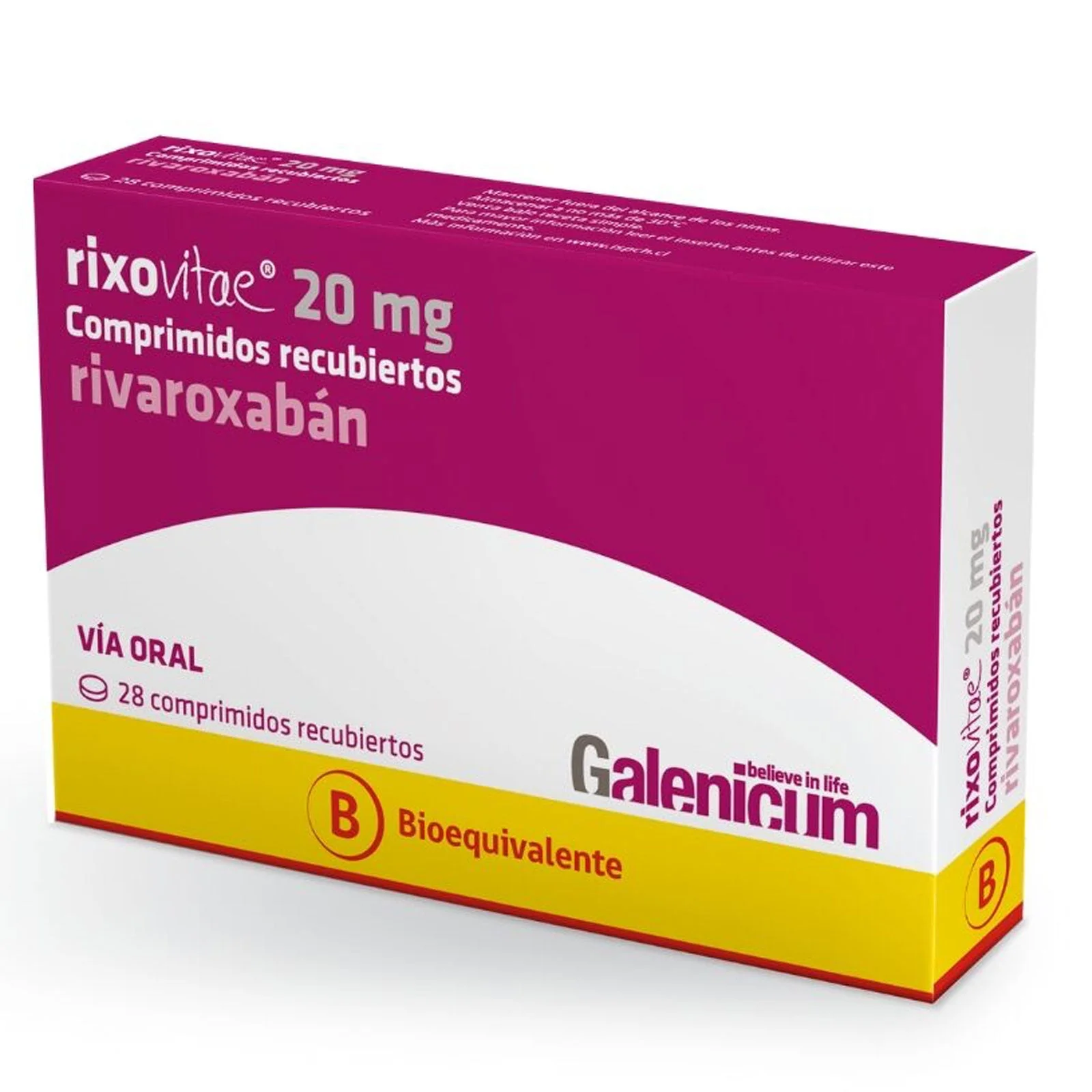 Rixovitae 20 mg x 28 Comprimidos Recubiertos - Rivaroxabán