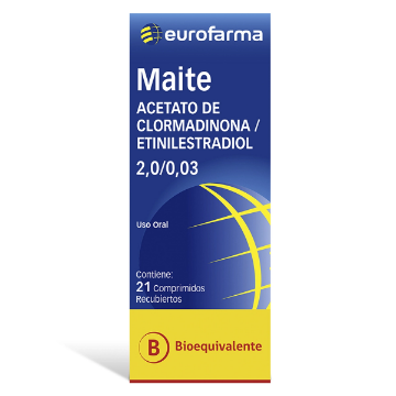 Maite 2 mg + 0.03 mg x 21 Comprimidos - Clormadinona + Etinilestradiol