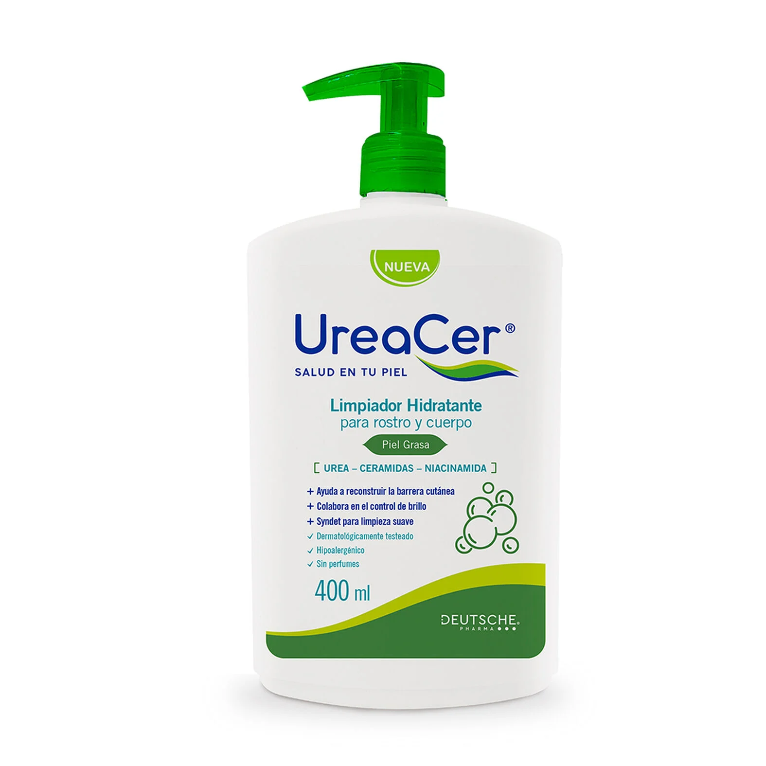UreaCer Limpiador Hidratante Syndet Piel Grasa 400 ml