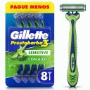 Máquina de Afeitar Gillette Prestobarba 3 Sensitive Aloe Vera 8 un
