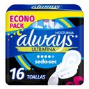 Toalla Higiénica Always Ultrafina Nocturna Seca 16 un