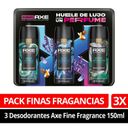 Pack 3 Axe Desodorantes Finas Fragancias 150ml