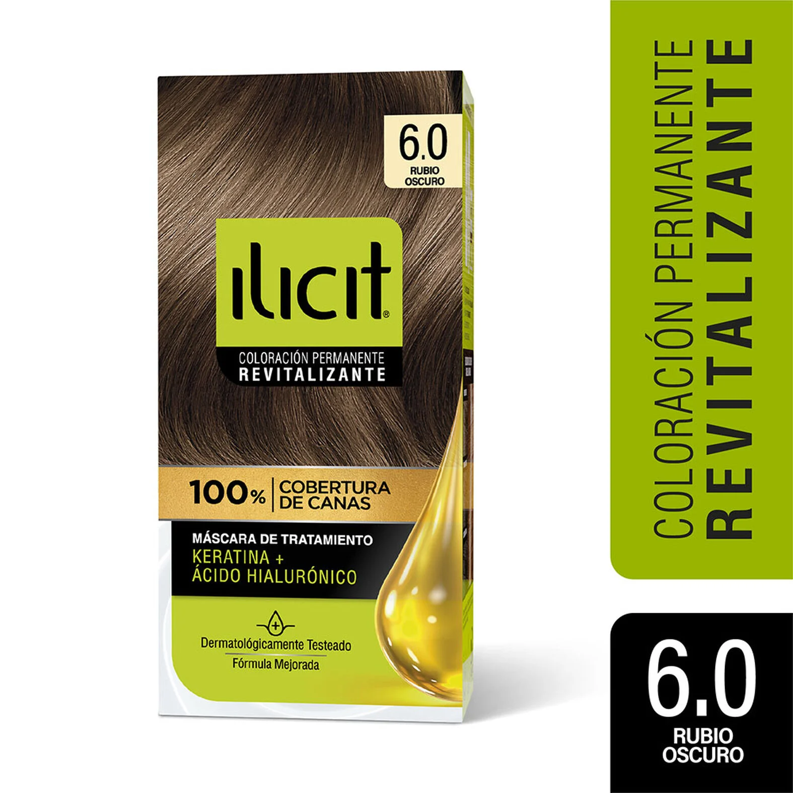 Ilicit Color 6.0 Rubio Oscuro Tintura Permanente Sin Amoníaco 47 g