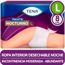 TENA Pants Ropa interior desechable nocturno talla G 8 unidades