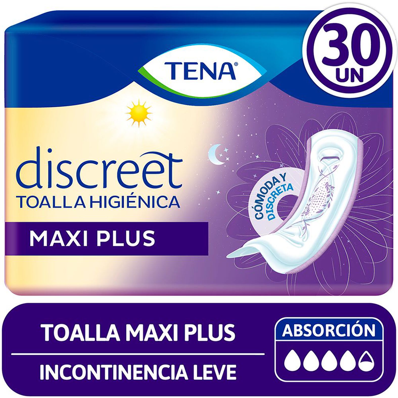 TENA Toalla Incontinencia Maxiplus 30 Unidades