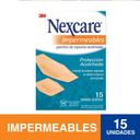 Parches Impermeables Acolchados y Flexibles, 15 un. Tamaños surtidos. Nexcare