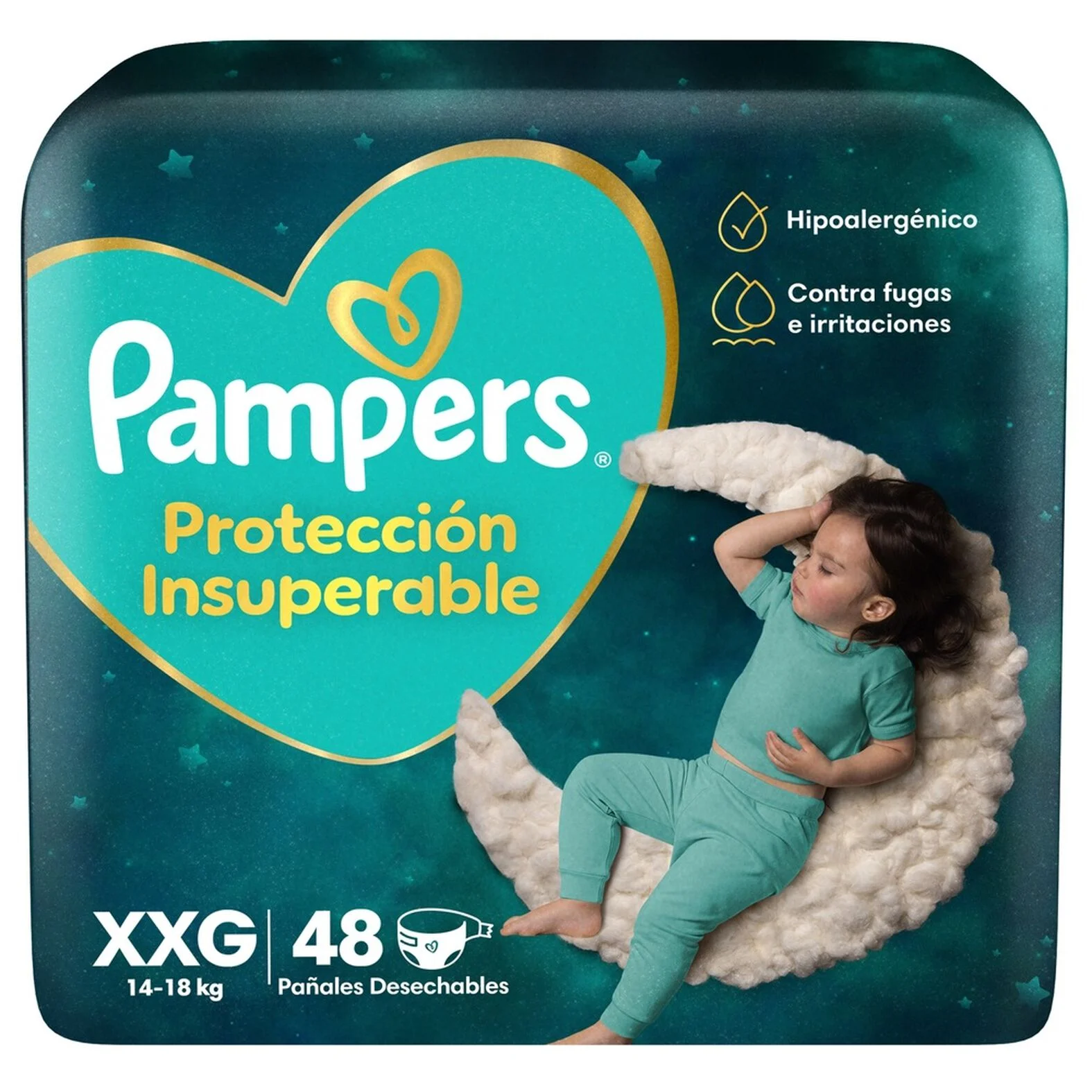 Pampers Protección Insuperable Talla XXG 48 Un - Pañales Chile