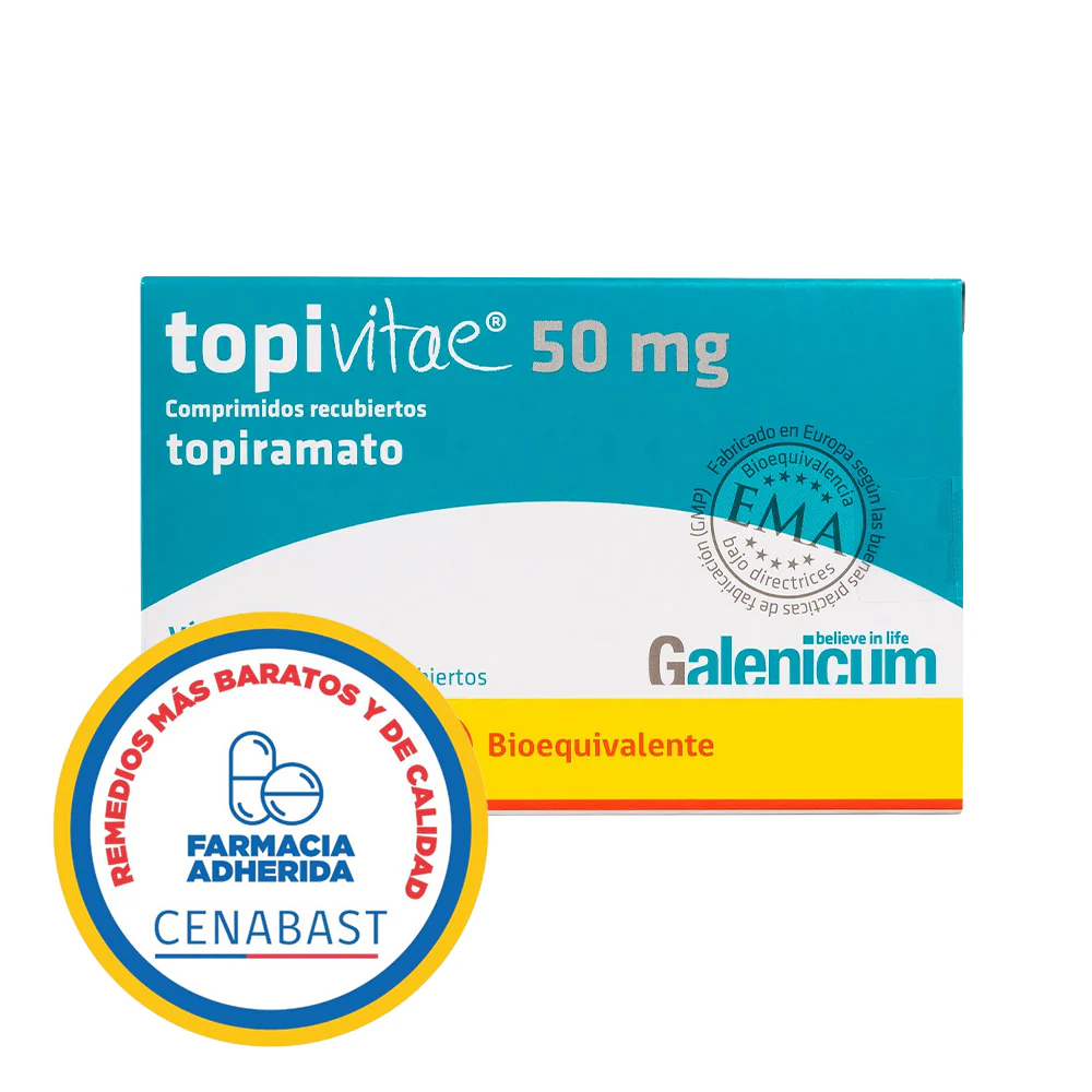 Topivitae 50 mg x 28 Comprimidos Recubiertos - Topiramato