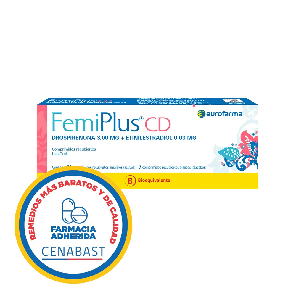 FemiPlus CD 3 mg / 0,03 mg x 28 Comprimidos - Drospirenona + Etinilestradiol