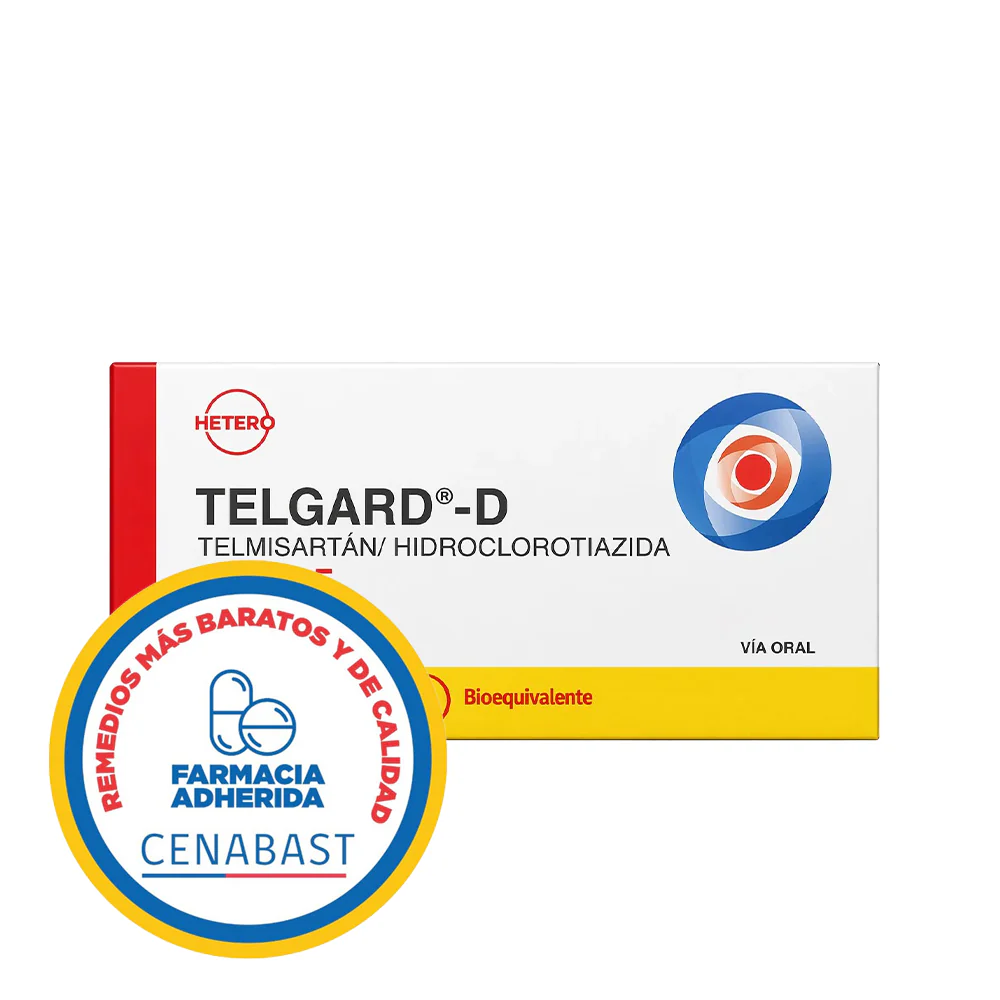 Telgard-D 80/12,5 mg x 30 Comprimidos - Telmisartán + Hidroclorotiazida