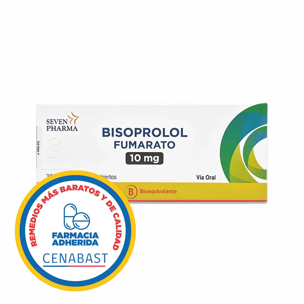 Bisoprolol 10 mg x 30 Comprimidos - Seven Pharma