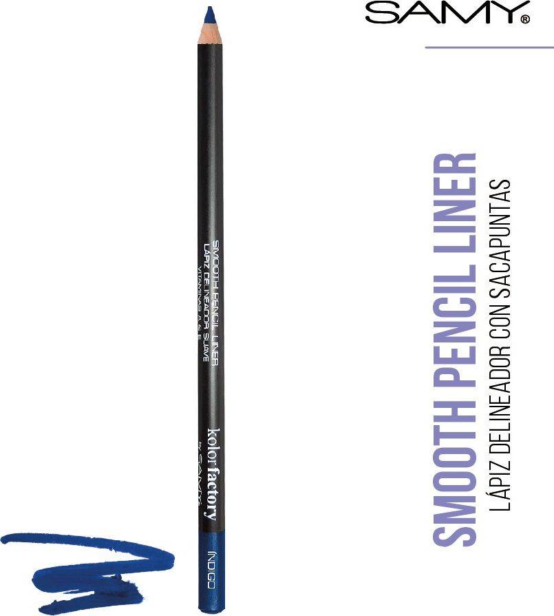 Samy Smooth Pencil Liner Indigo - Lápiz Delineador con Sacapuntas