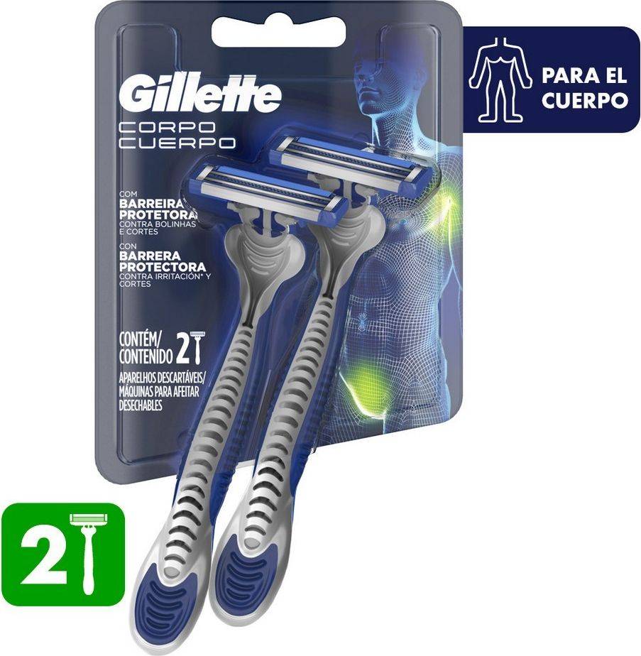 Gillette Cuerpo 2 un - Máquina de Afeitar Desechable
