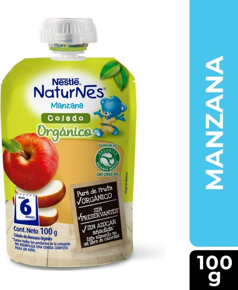 Nestlé Naturnes Compota Orgánica Manzana Pouch 100 g