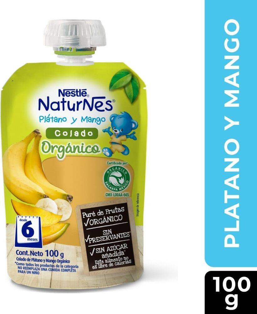 Naturnes Compota Orgánica Plátano y Mango 100 g