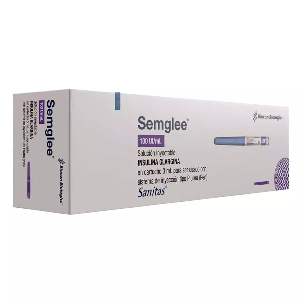 Semglee 100 UI/ml Insulina Glargina 3 ml 1 Pluma - Insulina Glargina
