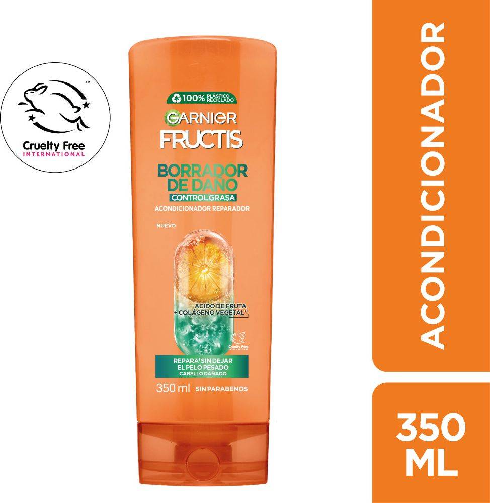 Garnier Fructis Borrador de Daño Control Grasa Acondicionador 350 ml