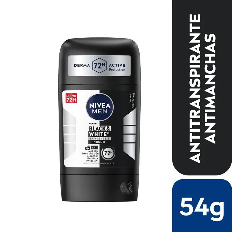 NIVEA MEN Black & White Invisible Original 54 g - Antitranspirante