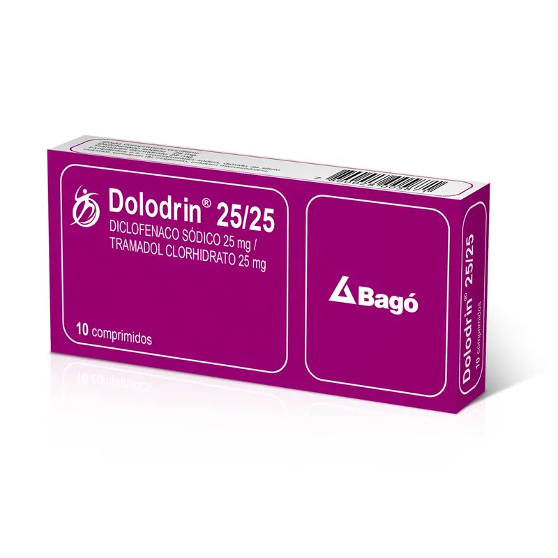 Dolodrin 25/25 mg x 10 Comprimidos - Diclofenaco + Tramadol