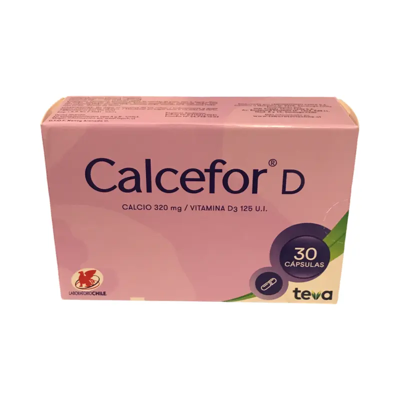 Calcefor D 320 mg + 125 UI x 30 Cápsulas - Calcio y Vitamina D3