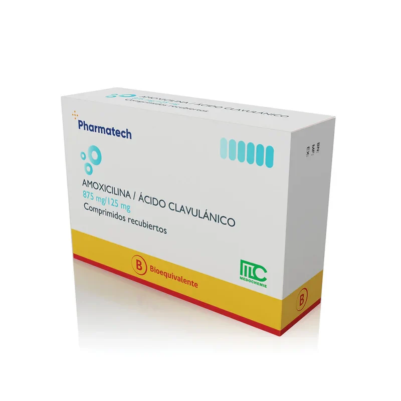 Amoxicilina + Ácido Clavulánico 875/125 mg x 14 Comprimidos - Pharmatech