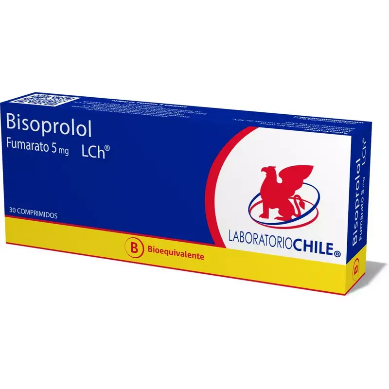 Bisoprolol Fumarato 5 mg x 30 Comprimidos - Laboratorio Chile