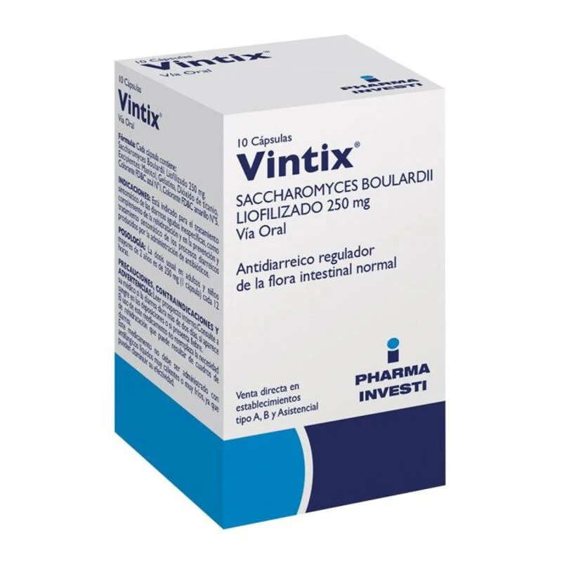 Vintix 250 mg x 10 Cápsulas - Saccharomyces Boulardii