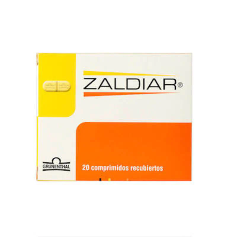 Zaldiar 37.5 mg / 325 mg x 20 Comprimidos - Paracetamol + Tramadol