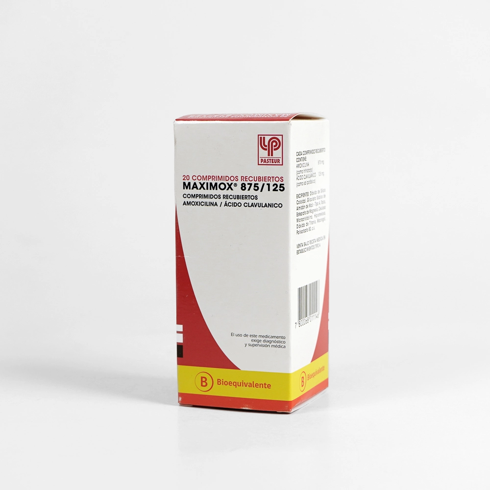 Maximox 875/125 mg x 20 Comprimidos - Amoxicilina + Ácido Clavulánico