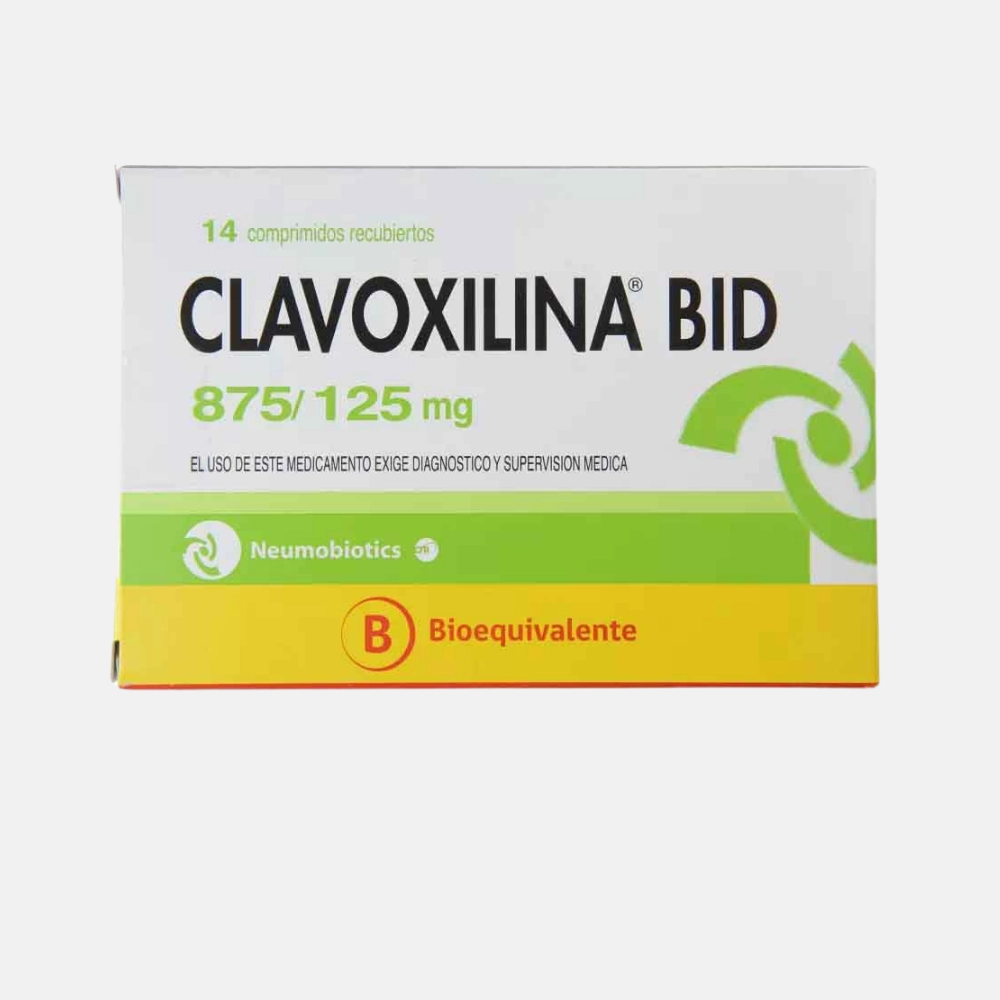 Clavoxilina BID 875/125 mg x 14 Comprimidos - Amoxicilina + Ácido Clavulánico