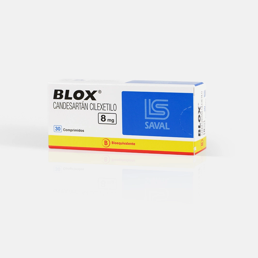 Blox Candesartán Cilexetilo 8 mg x 30 Comprimidos - Bioequivalente