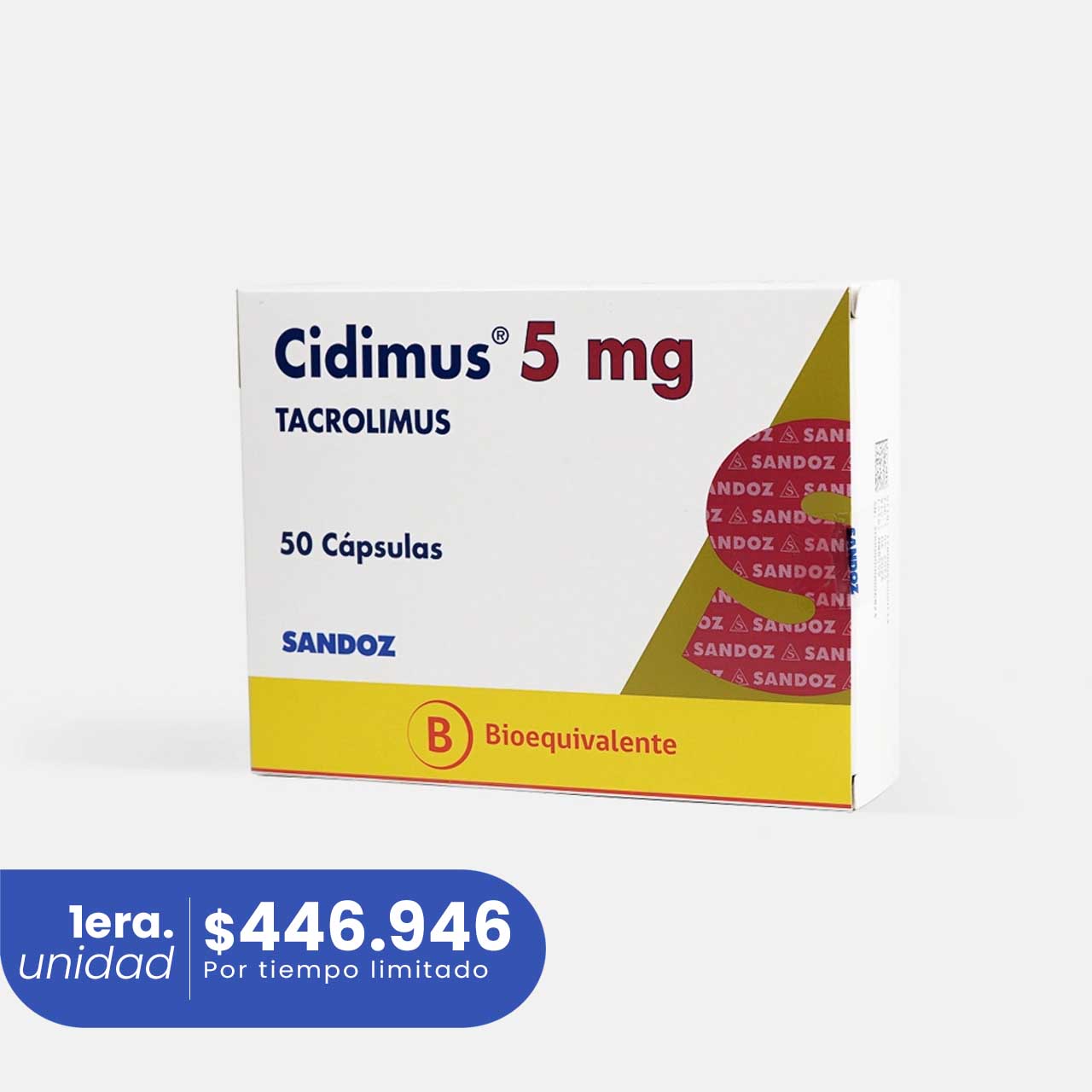Cidimus XL 5 mg 50 Cápsulas - Tacrolimus