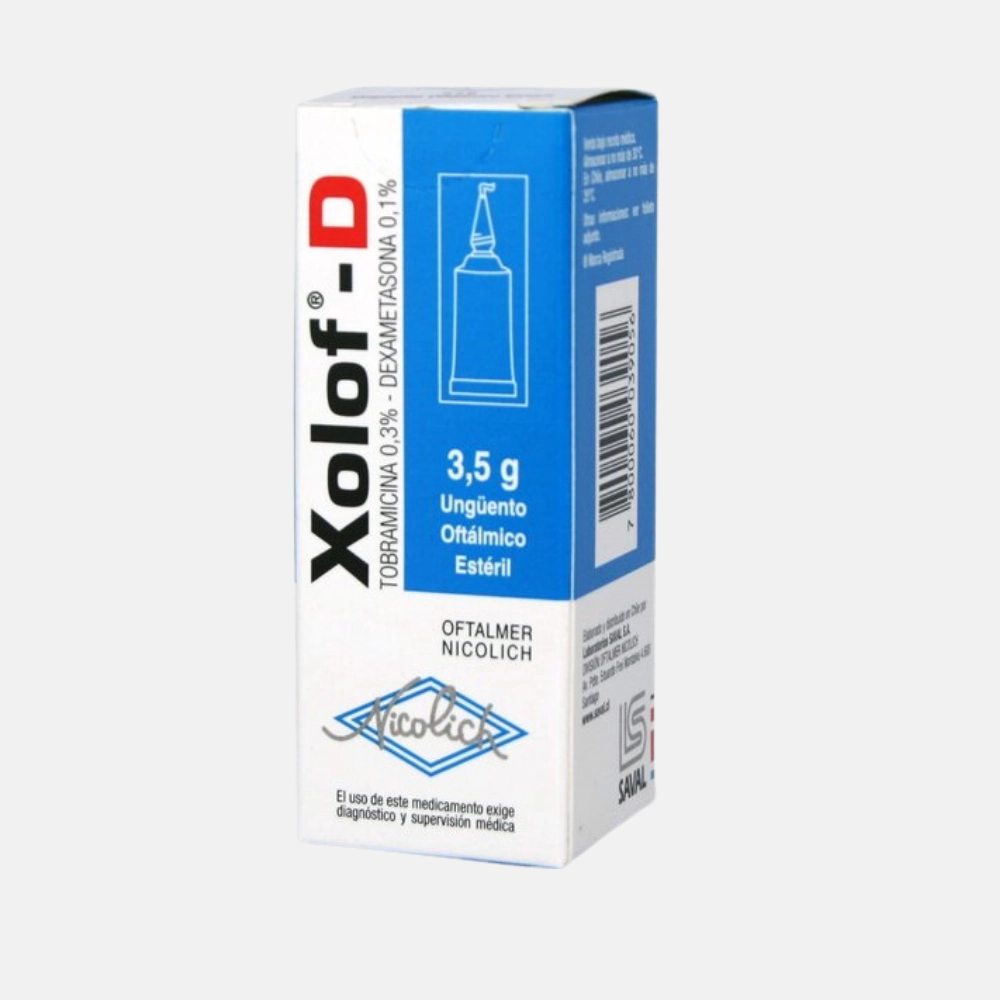 Xolof-D Tobramicina 0,3% / Dexametasona 0,1% Ungüento Oftálmico 3,5 g