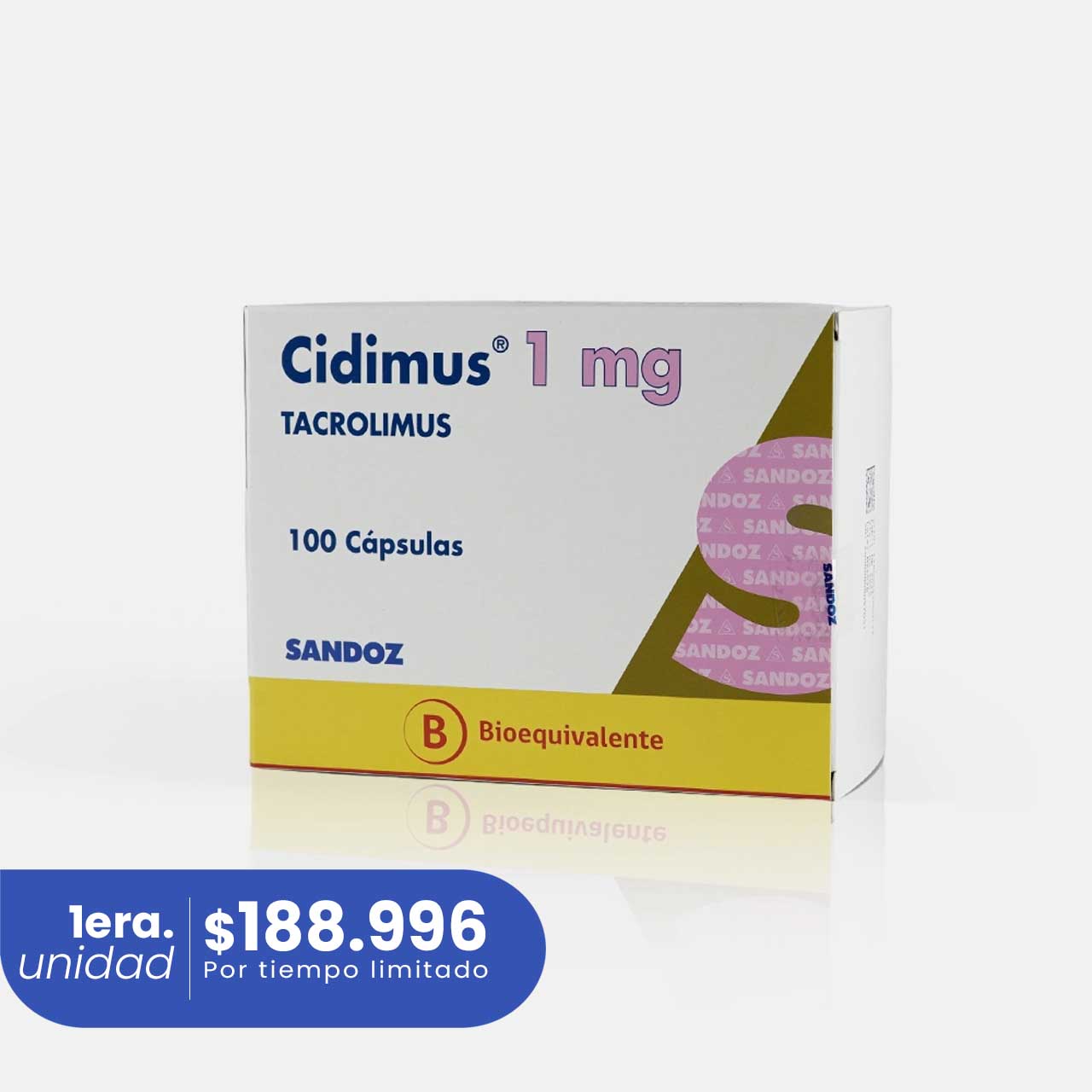 Cidimus 1 mg x 100 Cápsulas - Tacrolimus