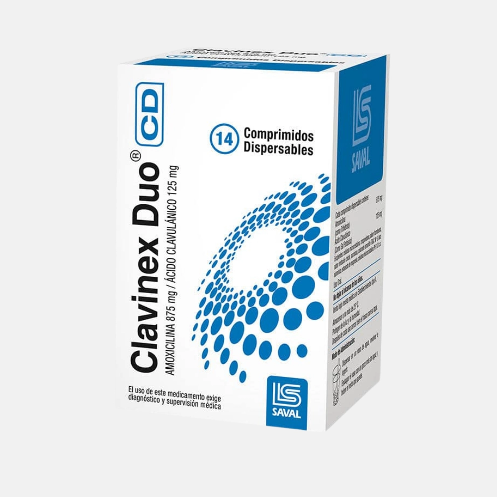 Clavinex Duo CD 875/125 mg x 14 Comprimidos Dispersables - Amoxicilina